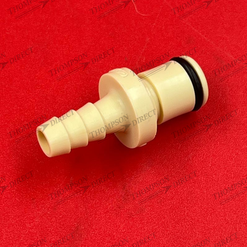 51545K69 Chemical-Resistant Quick-Disconnect Coupling for Plastic and Rubber Tube Barbed Plug, 1/4 Coupling Size, for 1/4" Tube ID